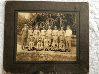 Antique 1923 Williston Florida High School Baseball Team State Champs Photograph