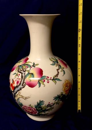 Vintage Chinese Famille Rose Porcelain Vase Large