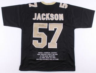 Rickey Jackson Signed N.  O.  Saints Career Highlight Stat Jersey " Hof 2010 " Beckett