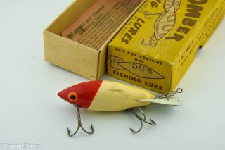 Vintage Early Bomber Minnow Antique Fishing Lure with Papers ET49 2