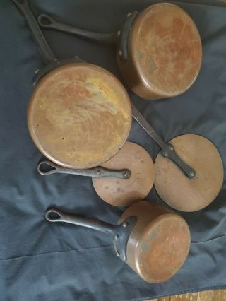 Rare E.  Dehillerin Antique French Copper Pans Heavy