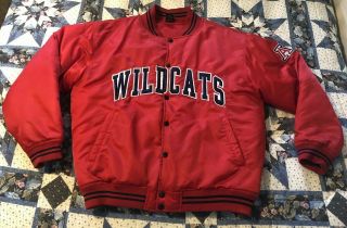 Vintage Arizona Wildcats Starter Satin Jacket Men Size Large Bomber Button Up