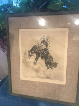 R.  H.  Palenske Vintage Art Print - " The Outlaw " In Hanging Wood Frame