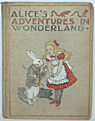 1899 Rare Alice In Wonderland Antique First Color Edition Adventures Carroll Vtg