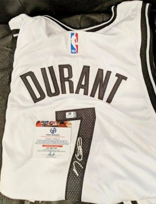 With Tags Nba White Brooklyn Nets Kevin Durant Nike Autographed Jersey