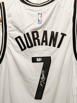 With Tags NBA White Brooklyn Nets Kevin Durant Nike Autographed Jersey 2