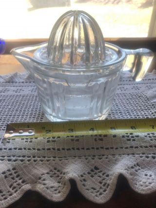 Vintage Glass Juice Reamer Clear 2 Piece