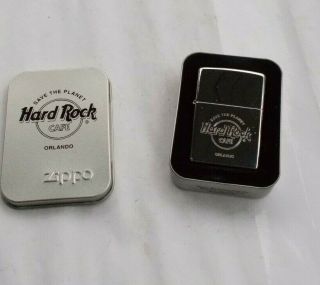 Rare Vintage Hard Rock Cafe Restaurant Zippo Cigarette Lighter & Box