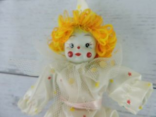 Vintage Poseable Porcelain Clown Doll Small 6 