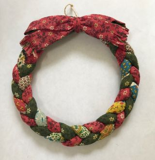 Vintage Fabric Primitive Woven Wreath