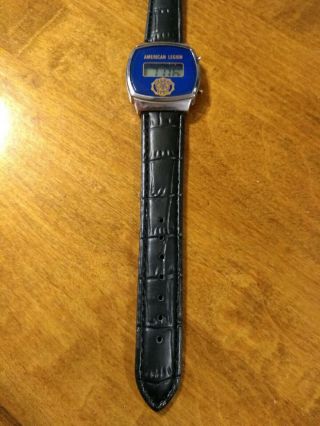 Vtg 1970 ' s American legion LCD men ' s watch,  running with Battery installed G 3
