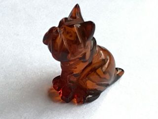 Vintage Real Amber Bull Dog Pug Charm.  Size 1 1/8” X 3/4”.  Weight 2.  3 Grams