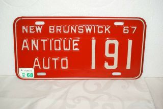 1967 / 68 Nb Brunswick Canada Antique Auto License Plate -