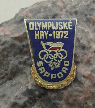 1972 Sapporo Winter Games Ioc Czechoslovakia Olympic Committee Czech Pin Badge