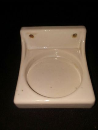 Vintage White Ceramic Tile Bathroom Cup Holder Wall Mount