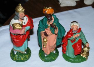 Set Of 3 Vintage Made In Italy Nativity Wisemen Kings