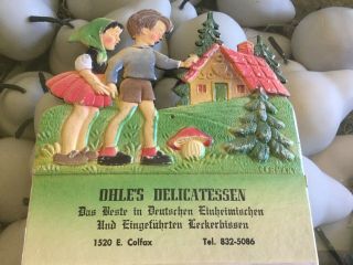 Vintage 1983 Ohle ' s Delicatessen Denver CO advertising calendar German kids 2