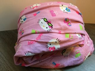 Vintage Pink Hello Kitty Fitted And Flat Twin Sheet Set Flannel