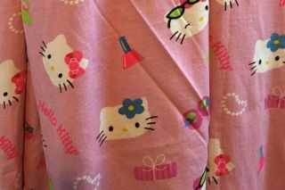 Vintage Pink Hello Kitty Fitted and flat Twin Sheet set flannel 2