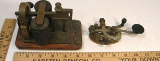 Antique Vintage J H Bunnell Ghegan Patent Sounder & Telegraph Morse Code Key