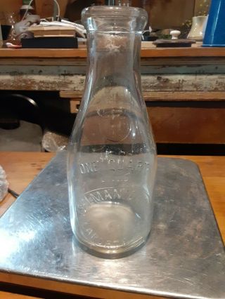 Vintage One Quart Older Iselman Dairy Laporte Indiana Embossed Bottle