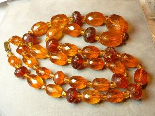 Vintage Honey Cognac Baltic Amber Beads Necklace 64.  13g