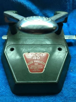 Vintage Metal Acco 40 American Clip Co 2 Hole Punch