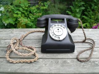 Vtg 50s Black Bakelite Telephone Gpo Phone Bakerlite 310f Retro Old