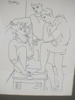 Vintage Pablo Picasso Lithograph Of 1925 Drawing The Ballet Dancers Yqz