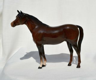 Vintage Beswick Bahram Glossy Bay Arabian Horse Ceramic China Figurine