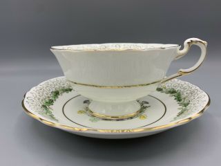 Vintage PARAGON Tea Cup & Saucer 1953 Coronation Queen Elizabeth II UK Flowers 2