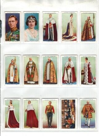 Tobacco Cards - John Player - 1937 Coronation Series Ceremonial Dress - Complete