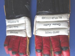 Vintage Leather Trio Hollander Vic Hatfield Hockey Gloves 71 - 66 3