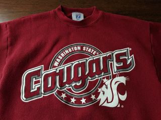 Vintage Washington State University Cougars Sweatshirt,  Size M,  Made In Usa