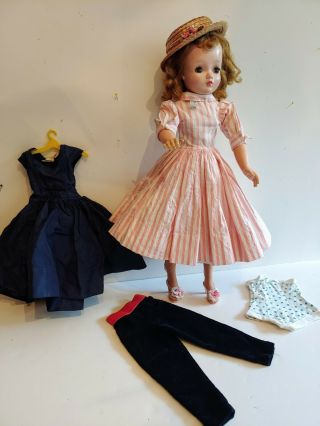 VINTAGE Madame Alexander CISSY DOLL Tagged Clothing Pink Floral Shoes 2