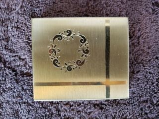 Vintage Collectible Gold Tone Metal Coin Holder Box 2 3/8 " X 2 1/2 "