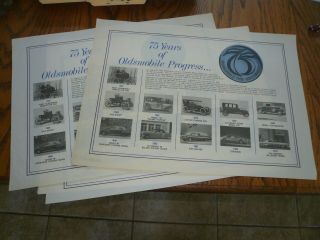 1972 Oldsmobile 75th Anniversary Limited Edition - Paper Place Mat - 2 For 1
