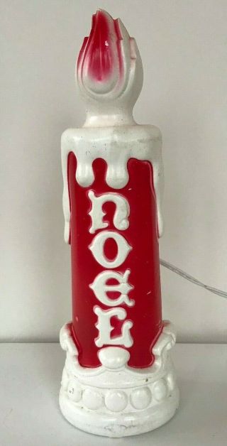 Vintage Empire Blow Mold 1970 Christmas 13 " Plastic Candle Light Noel Red