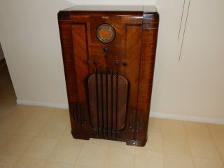 Antique 1937 Philco Art Deco Console Radio Model 37 - 116x