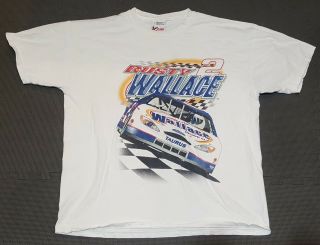 Rusty Wallace VTG 90s Chase White Checkered Flag T Shirt Mens L USA 3