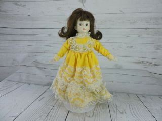 Creepy Haunted Porcelain Doll Vtg 12 " Brunette Halloween Prop Scary Possessed