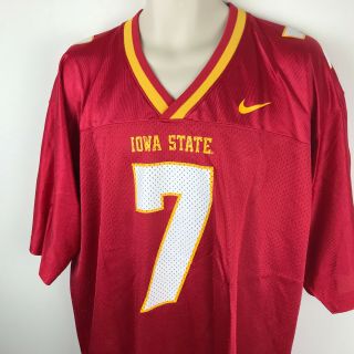 Vtg Team Nike ISU Iowa State Cyclones College Football Jersey 7 Adult XL Red 2
