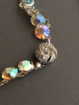 art deco Vintage Rainbow Iris Open Back Rhinestone Paste necklace (20 Inches) 2