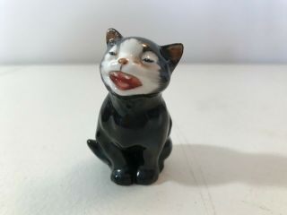 Vintage Royal Doulton Made In England Lucky Black Cat Figurine Bone China
