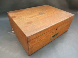 Vintage Empty Oak Wooden Cutlery Box With Drawer - Convert To Collectors Box