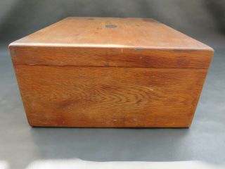 Vintage empty oak wooden cutlery box with drawer - convert to collectors box 3