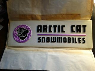 Vintage Arctic Cat Magnetic Plastic Sign About 20 " X 7 " Awesome