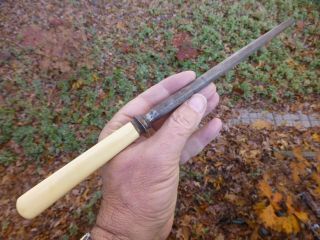 Antique Blade Knife Sharpener Hand Forged In England Bone Handle Butcher 11 3/8 "