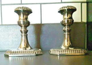 Vintage Silver Plate Candlesticks By The Sheffield Co Heavy