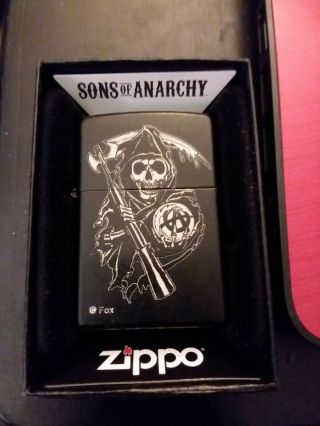 Zippo 2014 Black Matte Sons Of Anarchy Grim Reaper Windproof Lighter